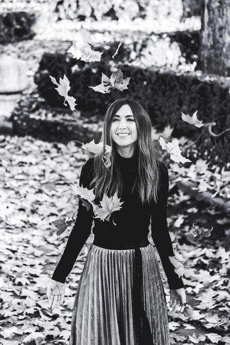 silver pleated skirt