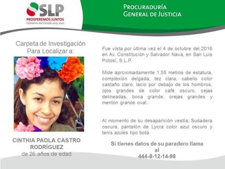 Localizan con vida a Cinthia Paola Castro tras meses de desaparecida