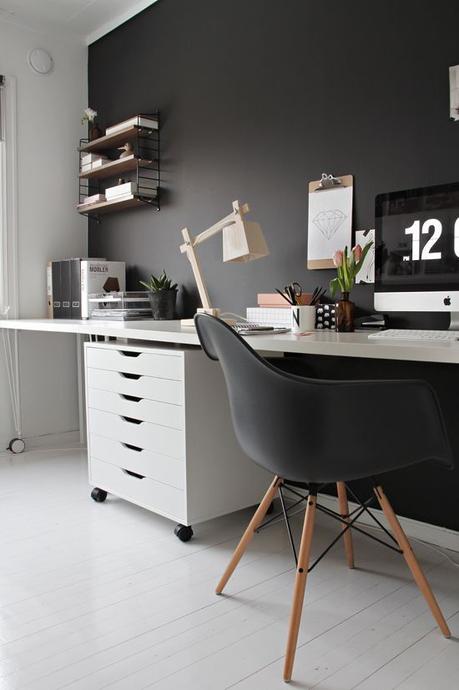 Decoración en blanco y negro: espacios de trabajo en casa