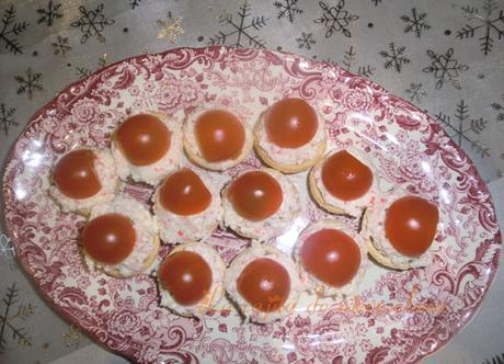 Tartaletas con dip de cangrejo con cilantro muy cremosos