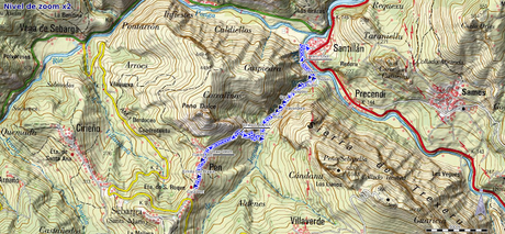 Mapa de la ruta de Beyu Pen