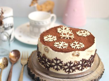 Tarta tiramisú navideña