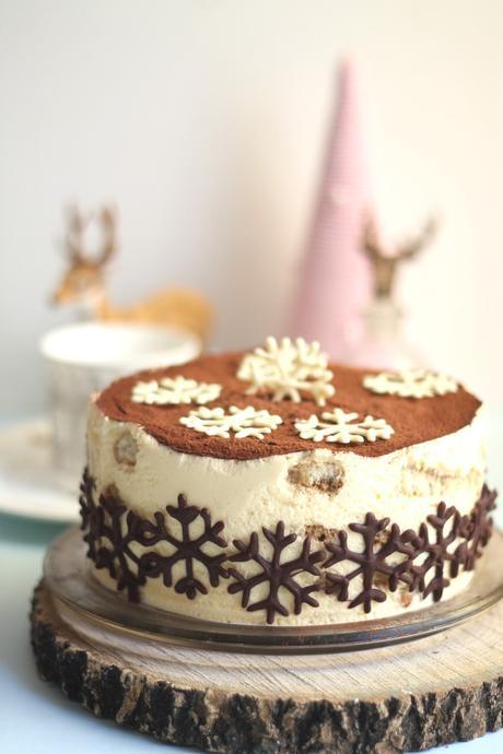 Tarta tiramisú navideña