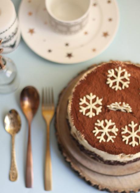 Tarta tiramisú navideña