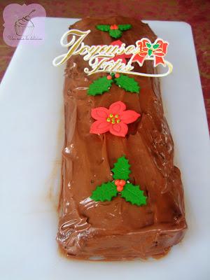 Tronco de navidad de chocolate y coco