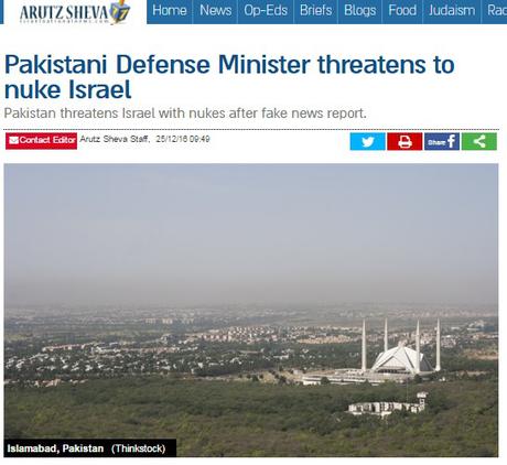 Pakistan amenaza a Israel con un ataque nuclear.