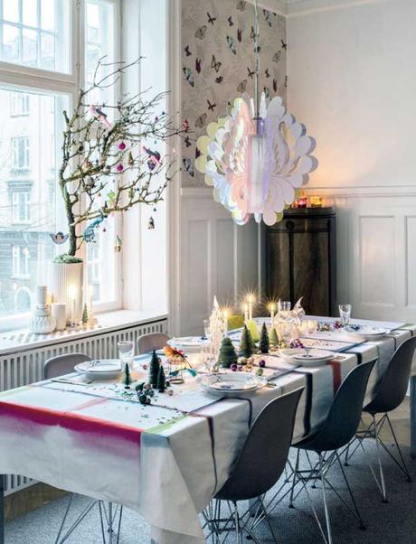 La navidad, turquesa, mint, rosa y fucsia de un salón nórdico muy inspirador