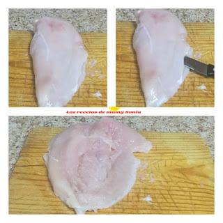 PECHUGA RELLENA DE QUESO Y NUECES