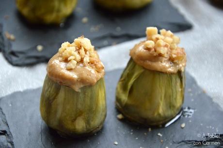 Alcachofas Rellenas de Crema de Boletus y Nueces
