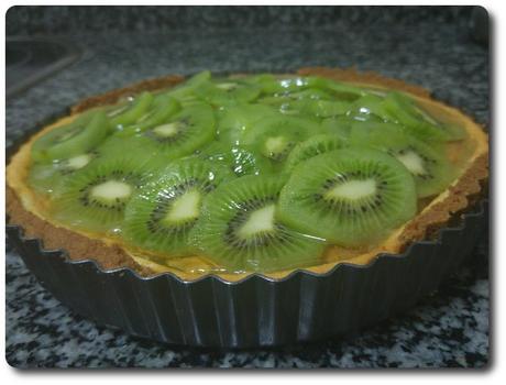 Tarta de queso y kiwi