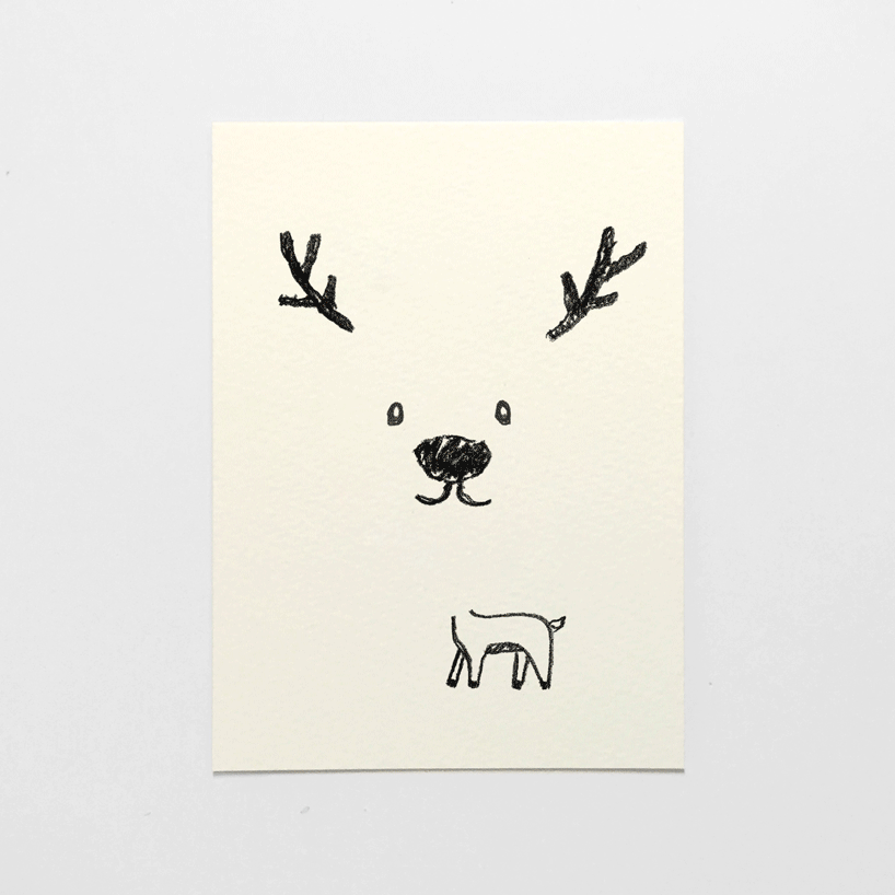 Postales Navideñas hechas a partir de manchas de café