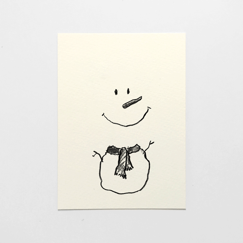 Postales Navideñas hechas a partir de manchas de café