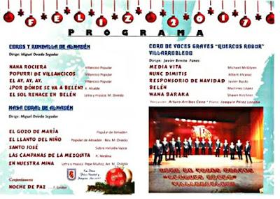 Programa Recital de Villancicos en Almadén