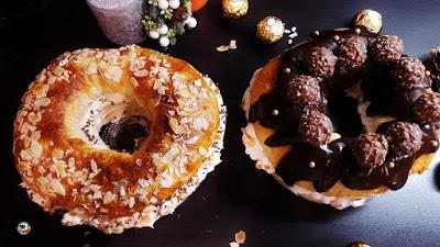 Roscón con nata y chocolate