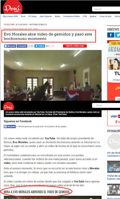 Infamia contra Evo Morales elevada a 