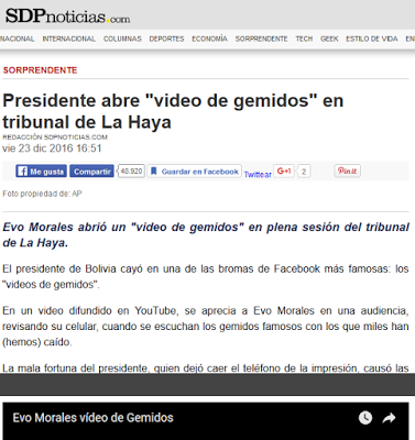 Infamia contra Evo Morales elevada a 