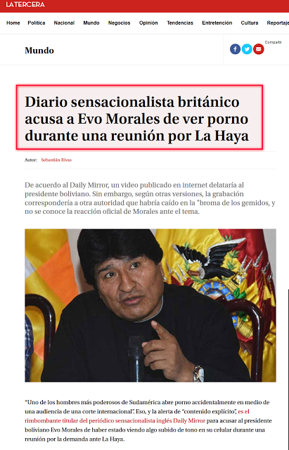 Infamia contra Evo Morales elevada a 