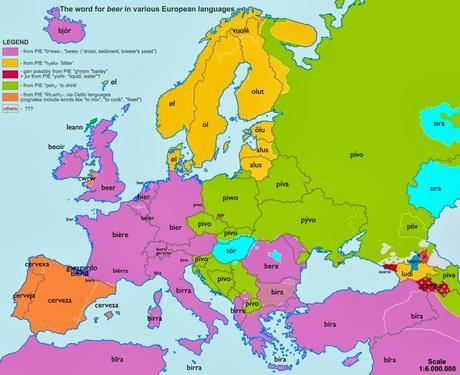 Mapas que muestran el origen de palabras que usamos.