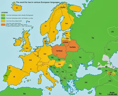 Mapas que muestran el origen de palabras que usamos.