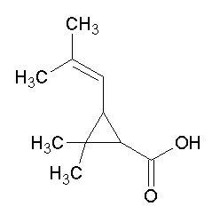 estructura química del ácido crisantémico