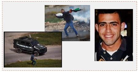 A la derecha: al Kharoubi que murió durante enfrentamientos cerca del campamento de refugiados Qalandiya (Shasha News, 22 de diciembre de 2016). A la izquierda: Ahmed al-Kharoubi documentado durante enfrentamientos recientes con las fuerzas de seguridad israelíes (cuenta Twitter PALINFO, 22 de diciembre de 2016)