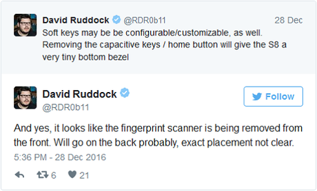 Fuertes rumores aseguran que #Samsung #GalaxyS8 no dispondrá de botones funcionales