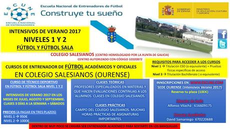 Escuela Entrenadores ESCUNE realizará curso intensivo verano Ourense, 