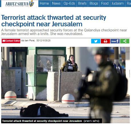 Frustrado ataque terrorista palestino en Jerusalem.