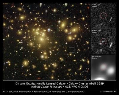 Hubble espía el resplandor de la galaxia más distante jamás observada