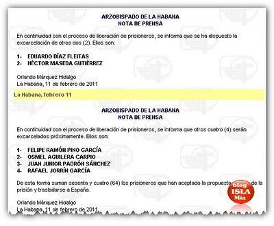 Autoridades cubanas continúan excarcelación de contrarrevolucionarios (+ audio) Autoridades cubanas continúan excarcelación de contrarrevolucionarios (+ audio)