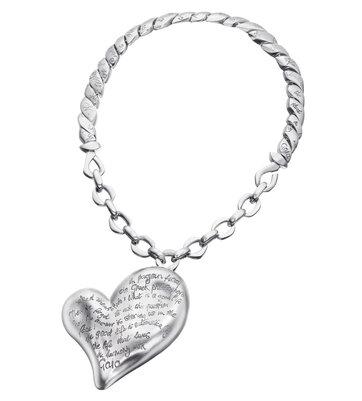 The heart necklace from the Vivienne Westwood ‘Get a Life’ Palladium jewelry collection.