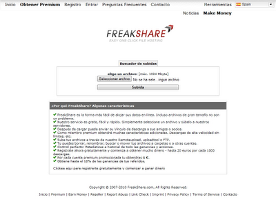 FreakShare - Nueva opción para ganar dinero con tus descargas