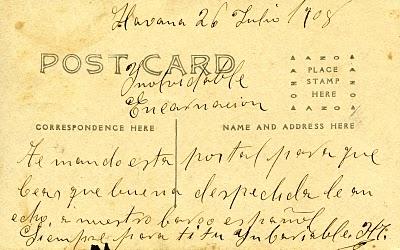 Tarjetas postales de hace 100 años: Cuba y España.