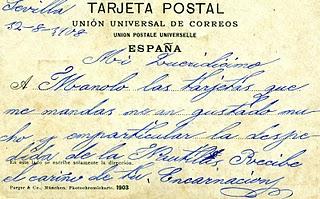 Tarjetas postales de hace 100 años: Cuba y España.