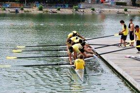 Piragüismo en Sevilla, regata en el Guadalquivir.