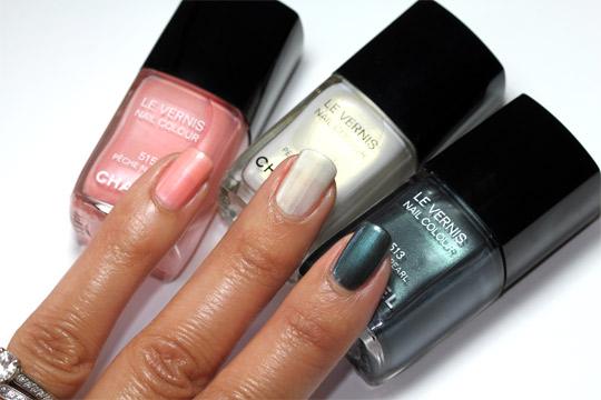 Chanel Black Pearl Peche Nacree Pearl Drop Swatches