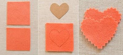 BROCHES DE CORAZONES DE FIELTRO