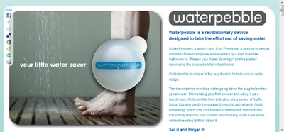 WaterPebble - Ahorrar agua y algo más mientras nos duchamos