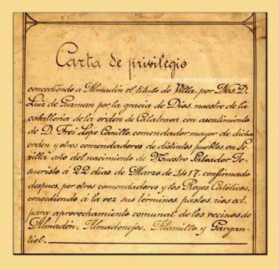 Este año Almadén celebra el 600 aniversario de su Carta Puebla