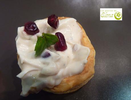 Volovanes de queso granada y menta