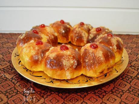Roscón de Reyes (en porciones)