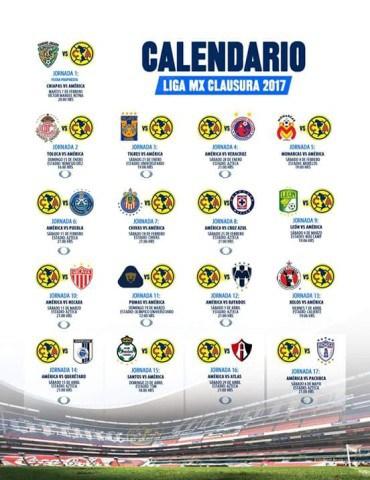 Fechas de los partidos del América para el Clausura 2017