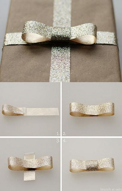 ideas para envolver regalos: glitter