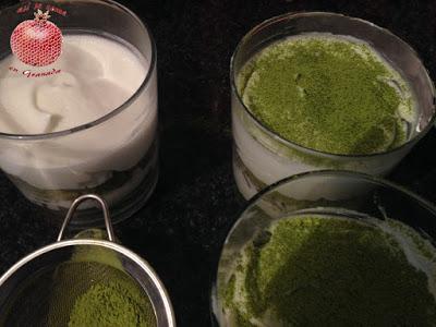 Tiramisú de Té Matcha en vasitos
