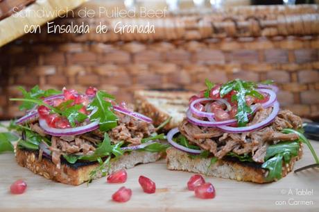 Sandwich de Pulled Beef con Ensalada de Granada