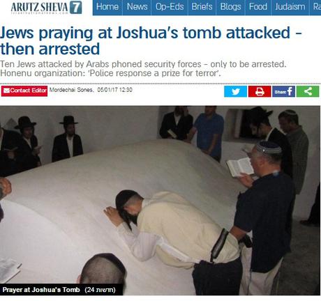 Palestinos atacan a judíos en  la tumba de Joshua.