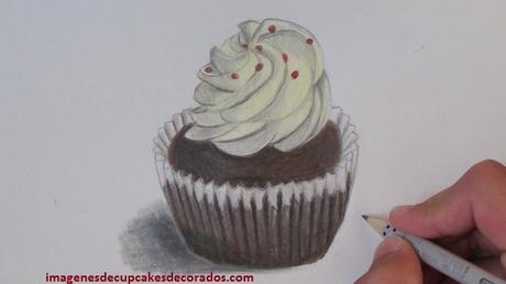 imagenes de cupcakes en dibujo vintaje