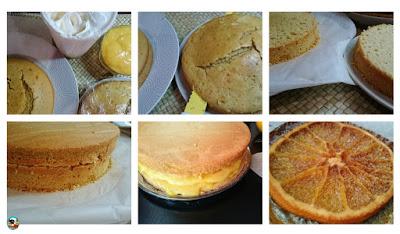 Tarta de naranjas y nata