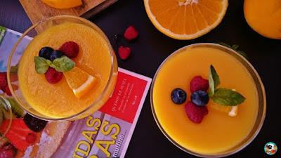 Copa de crema de naranjas