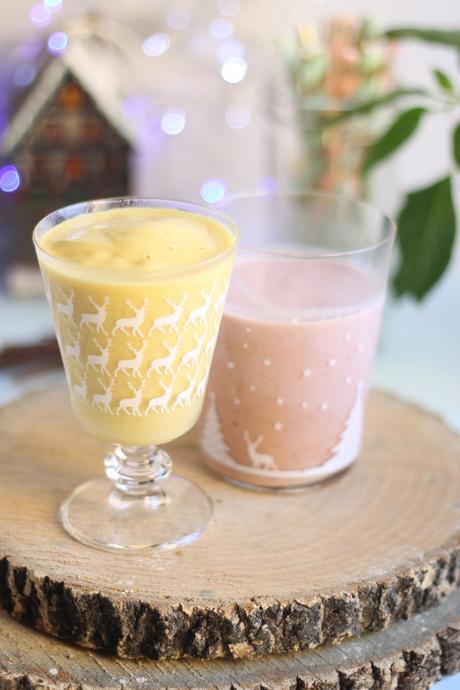 Smoothie Mango y cúrcuma y smoothie de fresas y aguacate